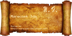 Marecsek Ida névjegykártya